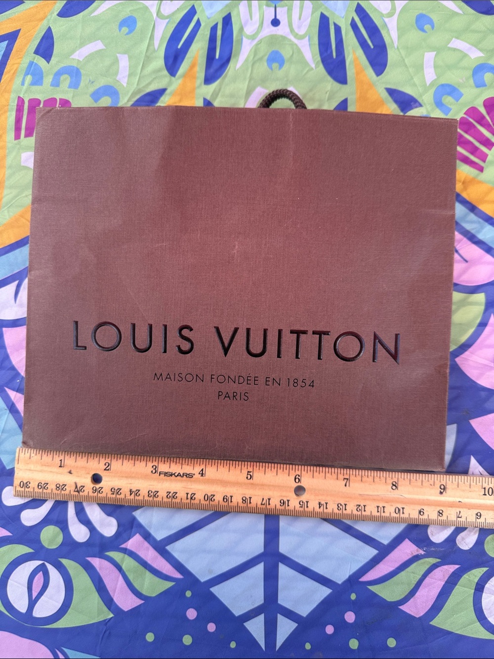 Louis Vuitton Brown Shopping Tote with Black Logo